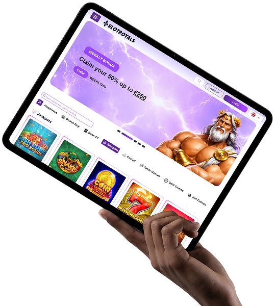 Mobilní verze kasina SlotRoyals na tabletu